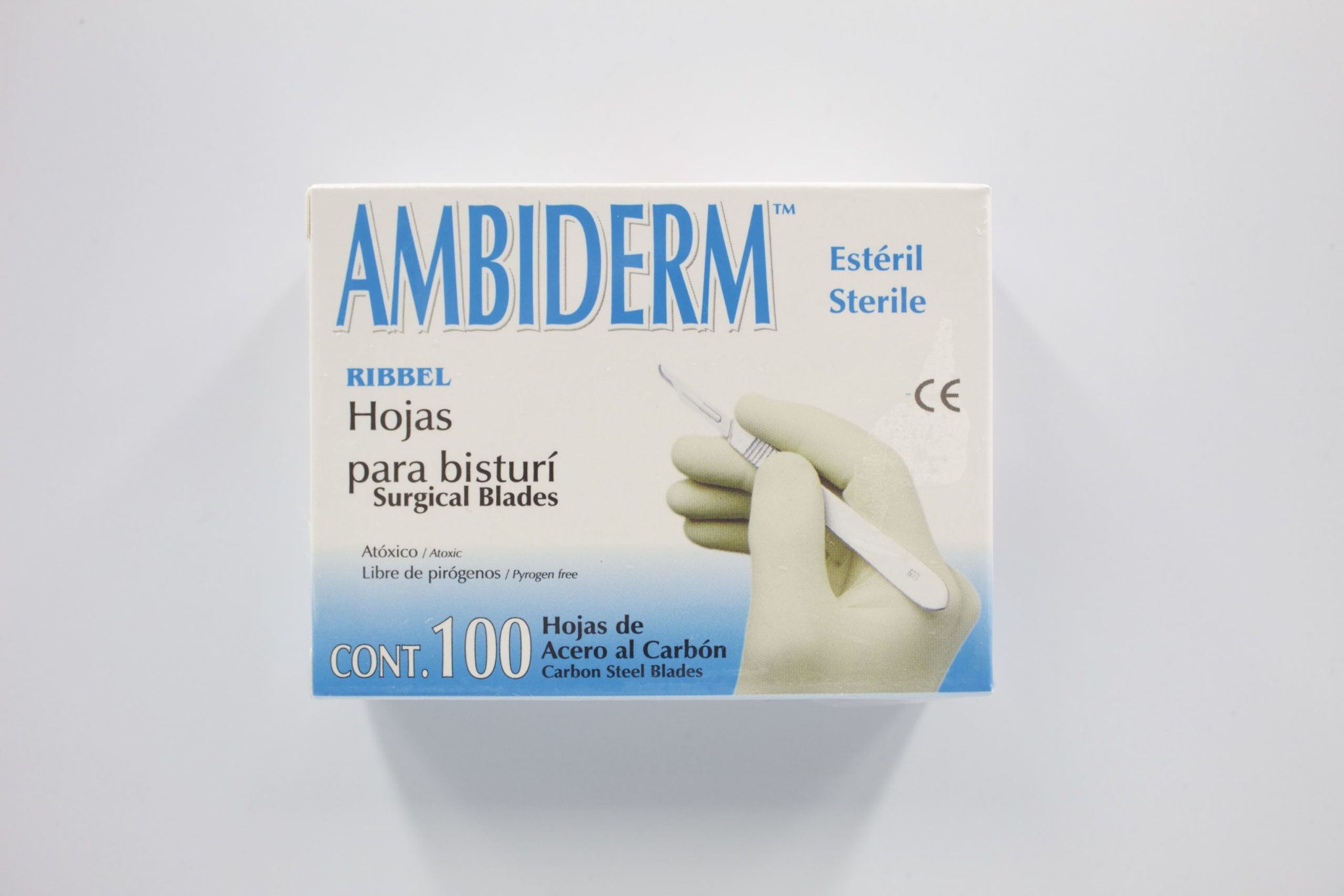 HOJA PARA BISTURI DE ACERO AL CARBON C 100 MARCA AMBIDERM AlserMedica